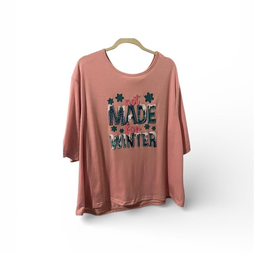 SHEIN Pink 'Not Made for Winter' Graphic Tee
